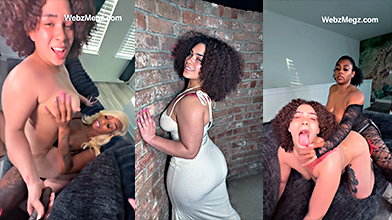 2 lesbianas intensas follando duro en un trío