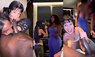 3 zorras juegan piedra, papel y tijera con una polla enorme