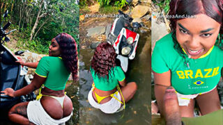 Andrea Ortiz se extrae leche de un desconocido en el río en sexo oral