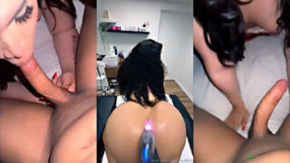 Ay si, maldita perra, dice el dominicano cuando Darlyn se traga la polla