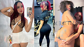 Bailarina de Santana Barber Shop LA ROJA con Lesbiana