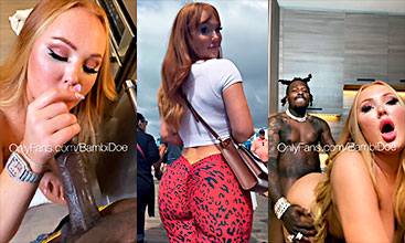 Bambi Doe enfrentándose a la polla negra de su tipo duro