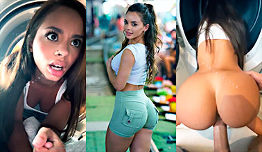 se aprovecha de Jazmyn cuando se queda atrapada en la lavadora