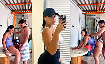 Beatriz Vitoria follando duro con la vecina sobre la mesa