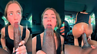 Negro con polla extrema grita como un bebé en el auto