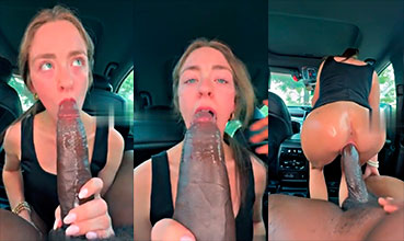 Negro con polla extrema grita como un bebé en el auto