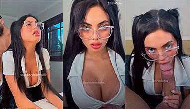 Brenda Trindade vestida de colegiala follando a lo perrito