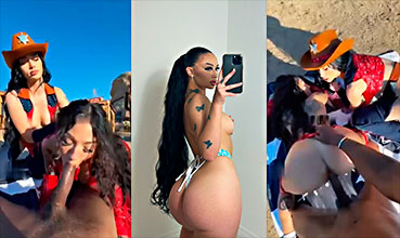 La vaquera Anij Nicole y una amiga forman un trío con un negro