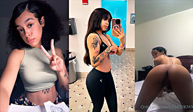 Dominicana Flaca La Meli Abierta en 4 Masturbándose el Coño