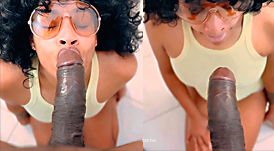 Cubren de leche la cara de Dina Caine usando esa gran polla.