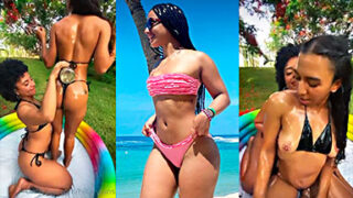 La dominicana Hillary OG por follarse a su amiga lesbiana bañada en aceite