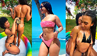 La dominicana Hillary OG por follarse a su amiga lesbiana bañada en aceite