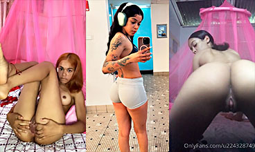 Melisa dominicana bajo el mosquitero haciéndole una paja a su toto