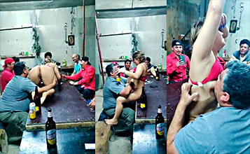 Porno del día del padre con una stripper cachonda que complace a todos