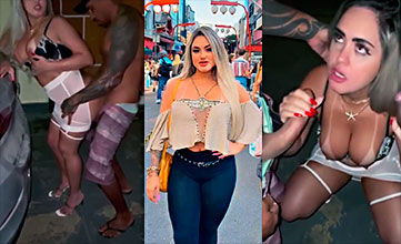 Estefania Juju folla con 4 tíos en un callejón en porno duro