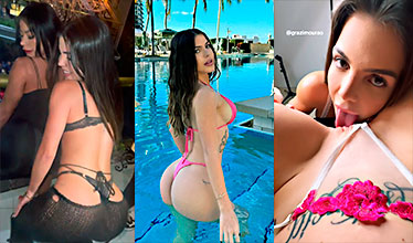 Grazi Mourao le hace una deliciosa mamada de coño a una lesbiana