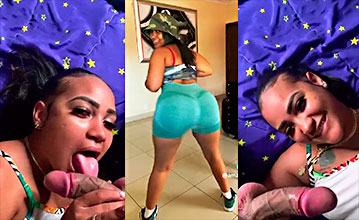 Joven dominicana es una diosa chupando polla