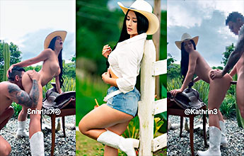 Kathrin3 follando en público después de montar a caballo