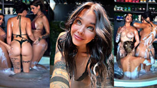 Kim Shantal y Grecia González forman un trío lésbico en el jacuzzi