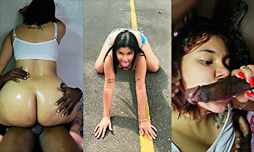 La banquera Cheila cantando con un negro que la hace sudar mucho