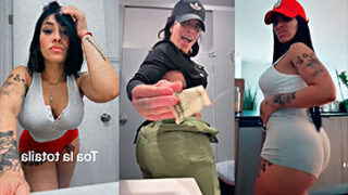 El pájaro cubano Bori Phoenix tiene muchas ganas de follar en el baño