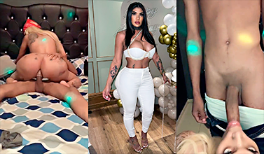 Papi se va a soltar el condón, espera dice la trans, cogiendo por el culo