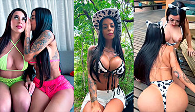 Vídeo porno lésbico de Alyne Lary y Jaiane Lima, la vaca lechera