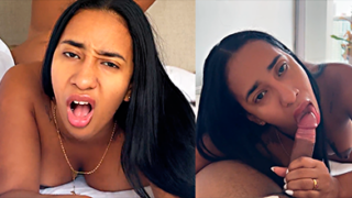 La morena Leyne lo despierta con una mamada y luego lo folla