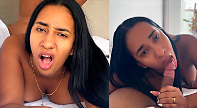 La morena Leyne lo despierta con una mamada y luego lo folla