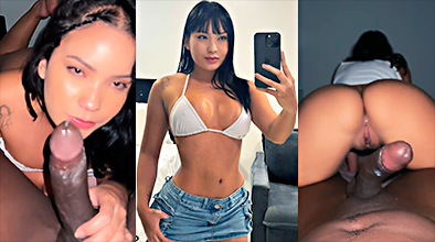 La guarra Lina Nakamura recibe 2 corridas de ese pene negro