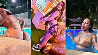 Mami jordan mostrando a toto y sus enormes tetas en la piscina
