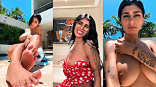 Mia Khalifa y sus brutales tetas en la piscina