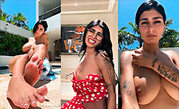 Mia Khalifa y sus brutales tetas en la piscina