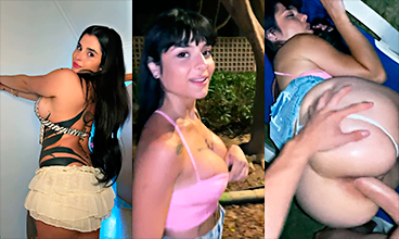 A chica española le rompen el culo en un parque público