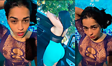 Dominicana De Ojos Verdes Aidelis Estrella Mostrando Sus 2 Enormes Tetitas