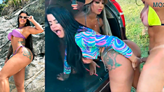 Pamella es destrozada por dos transexuales muy intensos.