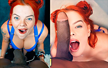 Vídeo porno de Rebecca Goodwin donde el pene la asusta