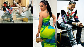 Ultra mega químico en una entrevista porno con 2 lesbianas detrás