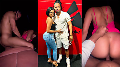 Santana Barber Shop y Peny Rodríguez cantando en la vía pública