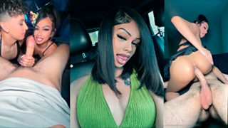 El maricón y su amigo transexual le practican intenso sexo anal.