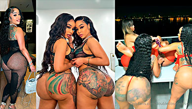 Las gemelas lesbianas Double Dose Twins contra dos putas culonas