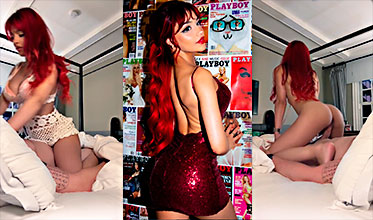 La pelirroja Hannah Jo cabalga su polla hasta quedarse sin semen