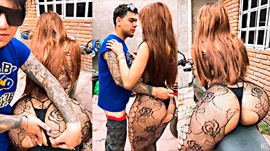 Se follan por el culo a la puta de Sherly Lopez al aire libre