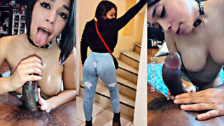 Vídeo porno de Stefy Quinn tragándose una polla negra