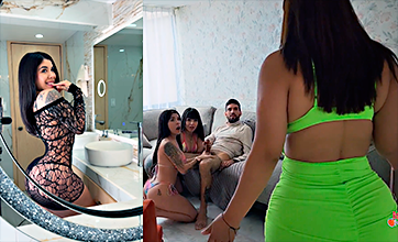 La infiel Mei Cornejo pilla a Bárbara Salas y a una amiga chupando polla