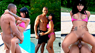 Vídeo porno de Athenea Rosse y Brandon Cruz follando en la piscina