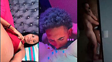 La dominicana Estefany sosteniendo un montón de Nema