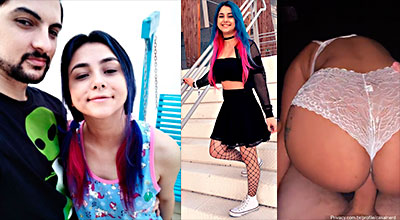 vídeo porno del youtuber brasileño Casal Nerd follando en el coche