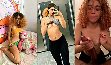 la pequeña tiene una garganta increíble contra esa polla