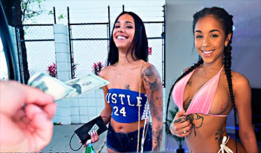 Camila Cortez receives money to fuck intensely with a stranger